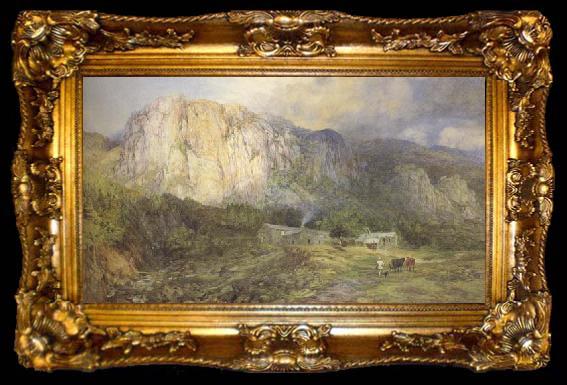 framed  Henry Clarence Whaite,RWS Castle Rock,Cumberland (mk46), ta009-2